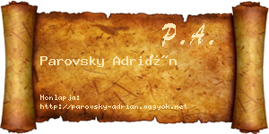 Parovsky Adrián névjegykártya